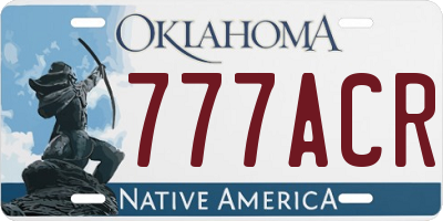 OK license plate 777ACR