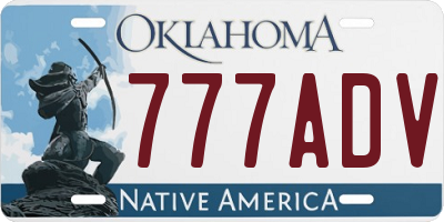 OK license plate 777ADV