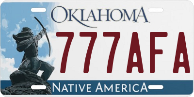OK license plate 777AFA