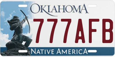 OK license plate 777AFB
