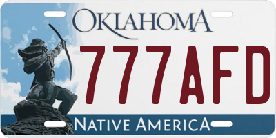 OK license plate 777AFD