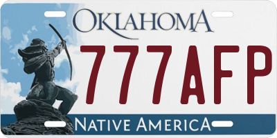 OK license plate 777AFP