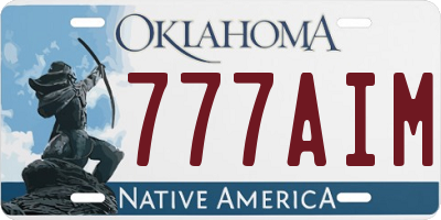 OK license plate 777AIM