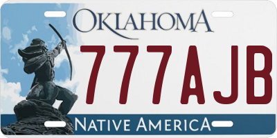 OK license plate 777AJB