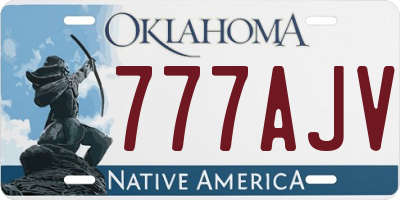 OK license plate 777AJV