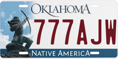 OK license plate 777AJW