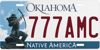 OK license plate 777AMC