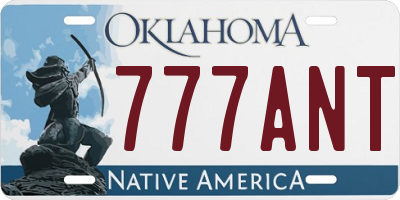OK license plate 777ANT