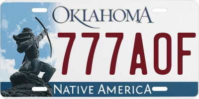 OK license plate 777AOF
