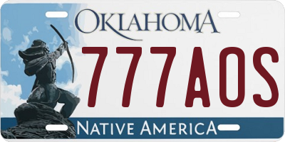 OK license plate 777AOS