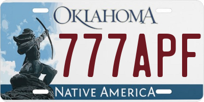 OK license plate 777APF