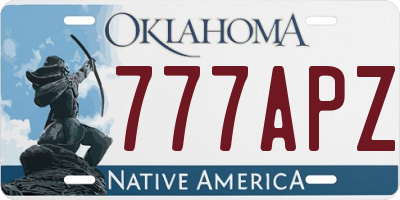 OK license plate 777APZ