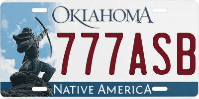 OK license plate 777ASB