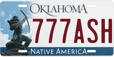 OK license plate 777ASH