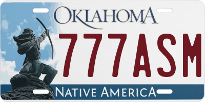 OK license plate 777ASM