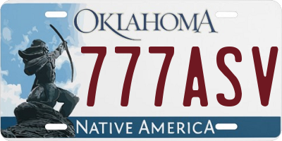 OK license plate 777ASV