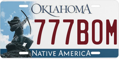 OK license plate 777BOM