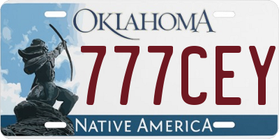 OK license plate 777CEY