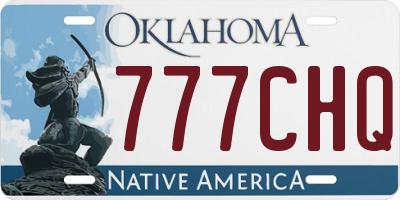 OK license plate 777CHQ