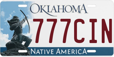 OK license plate 777CIN
