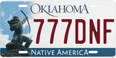 OK license plate 777DNF