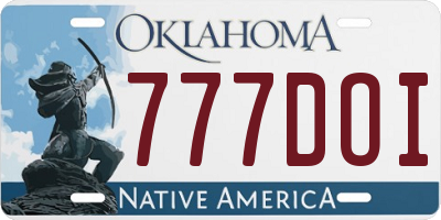 OK license plate 777DOI