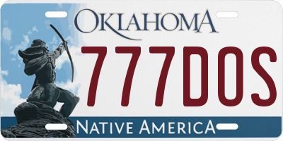 OK license plate 777DOS