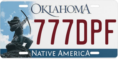 OK license plate 777DPF