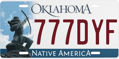 OK license plate 777DYF