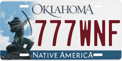 OK license plate 777WNF