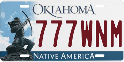 OK license plate 777WNM