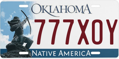 OK license plate 777XOY
