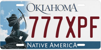 OK license plate 777XPF