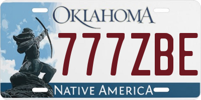OK license plate 777ZBE