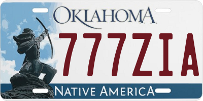 OK license plate 777ZIA