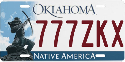 OK license plate 777ZKX