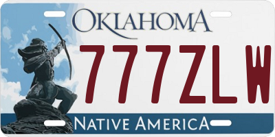 OK license plate 777ZLW