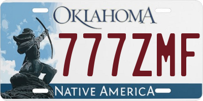 OK license plate 777ZMF