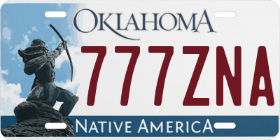 OK license plate 777ZNA
