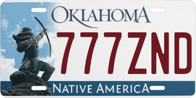 OK license plate 777ZND