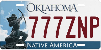 OK license plate 777ZNP