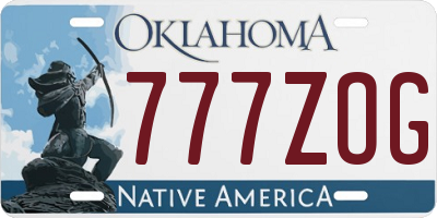 OK license plate 777ZOG
