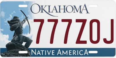 OK license plate 777ZOJ