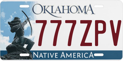 OK license plate 777ZPV