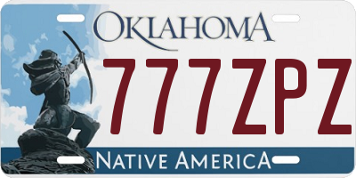 OK license plate 777ZPZ