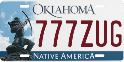 OK license plate 777ZUG