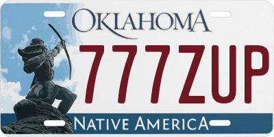 OK license plate 777ZUP