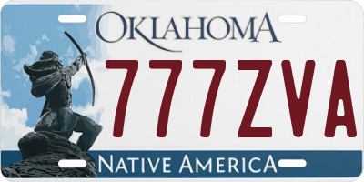 OK license plate 777ZVA