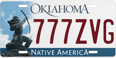 OK license plate 777ZVG