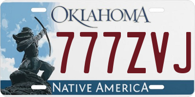 OK license plate 777ZVJ